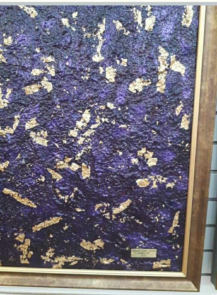 Majestic Royalty- 30x30 Purple Textured Abstract Painting