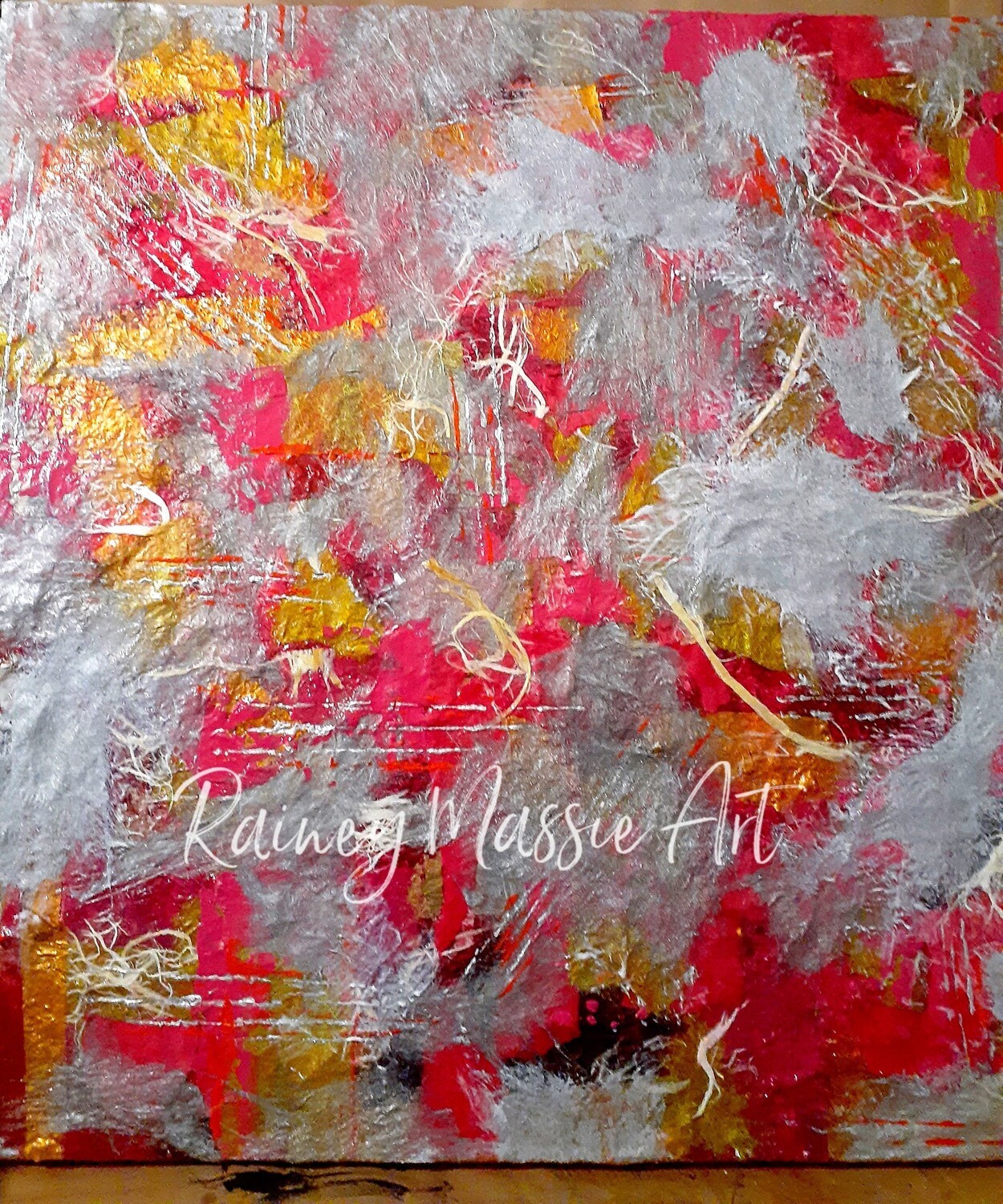 In The Morning- 36x36 Abstract Gold Framed Painting