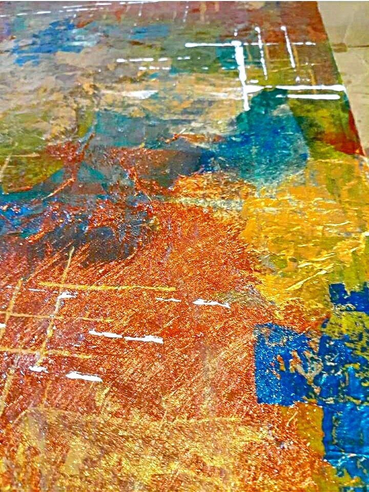 Brillant - 16x20  Mixed Media Abstract Framed Painting