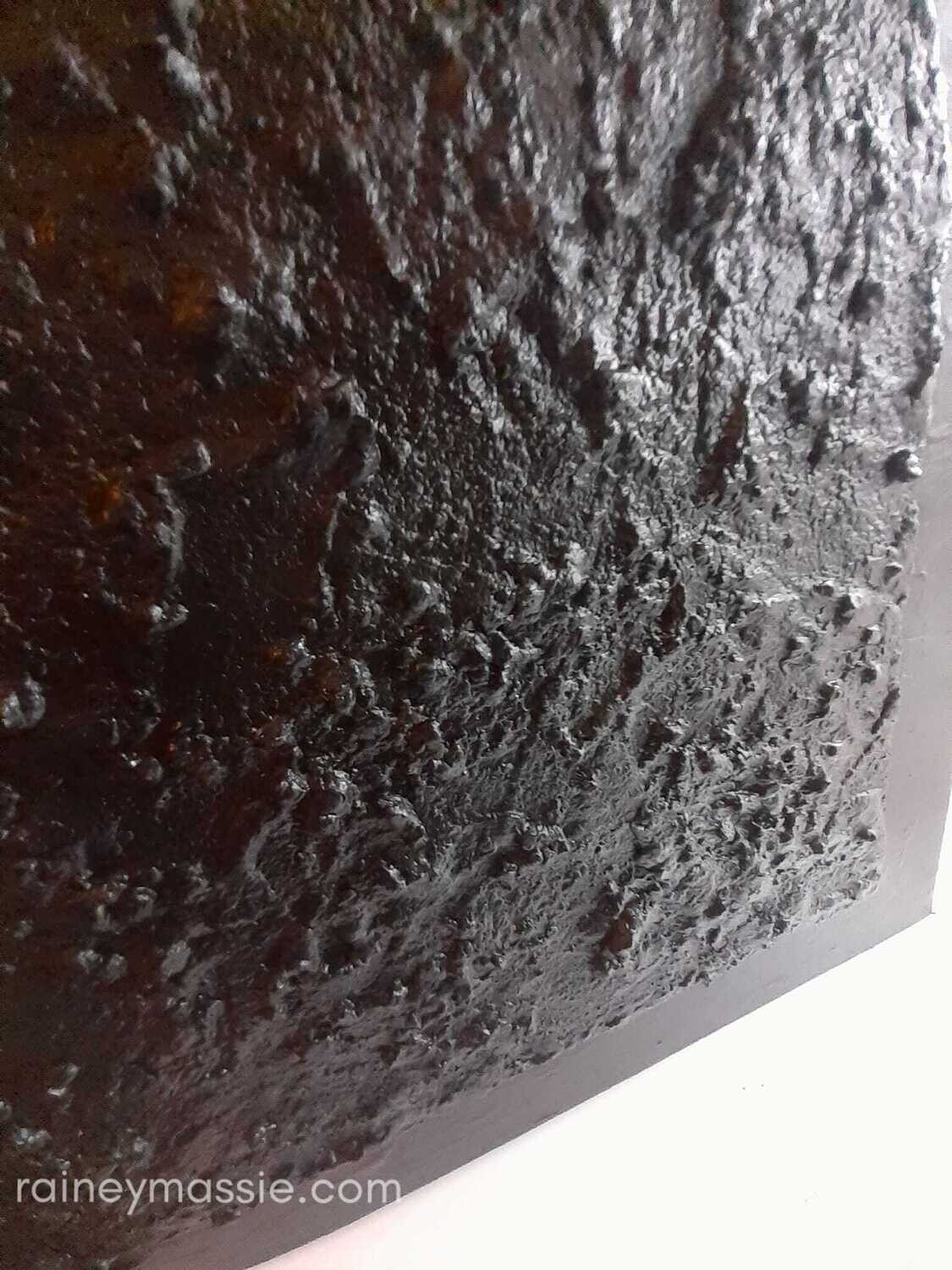 Modern Vibe - 24x30 One Color Black, Textured Abstract Framed