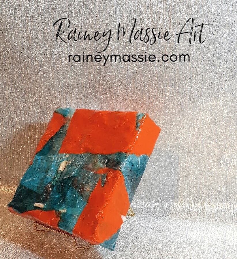 My Team!  LUXE Desk Art 6x6 Original Painting