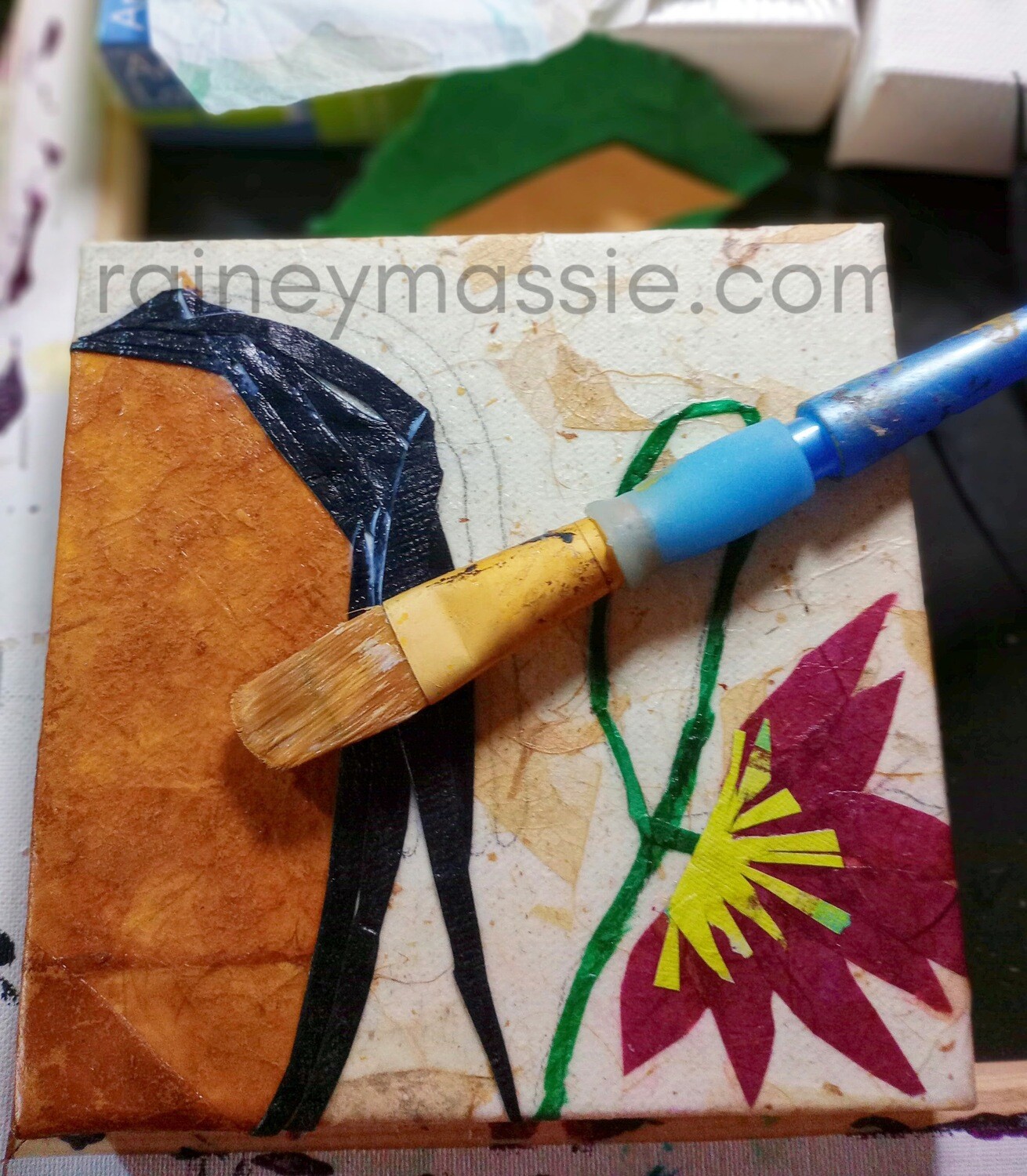 Inez - LUXE Desk Art  6x6 Original
