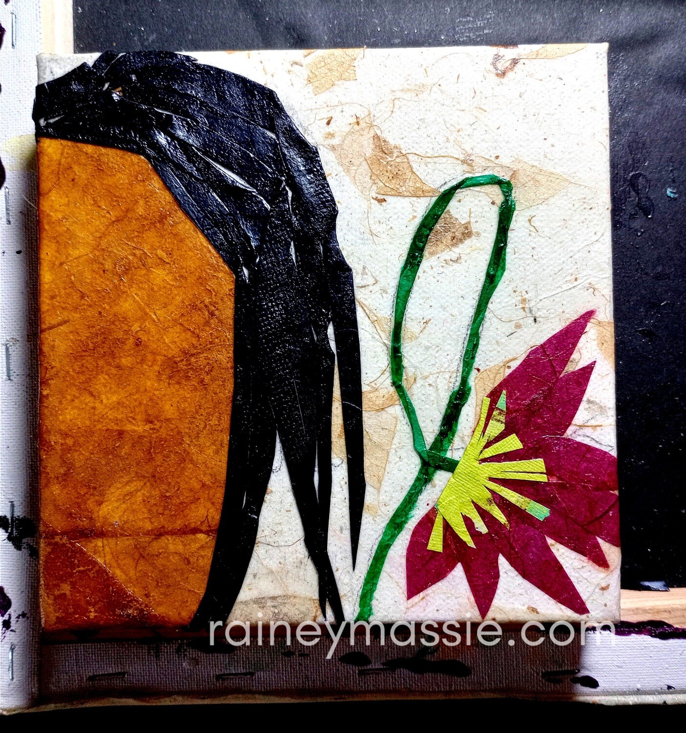 Inez - LUXE Desk Art  6x6 Original