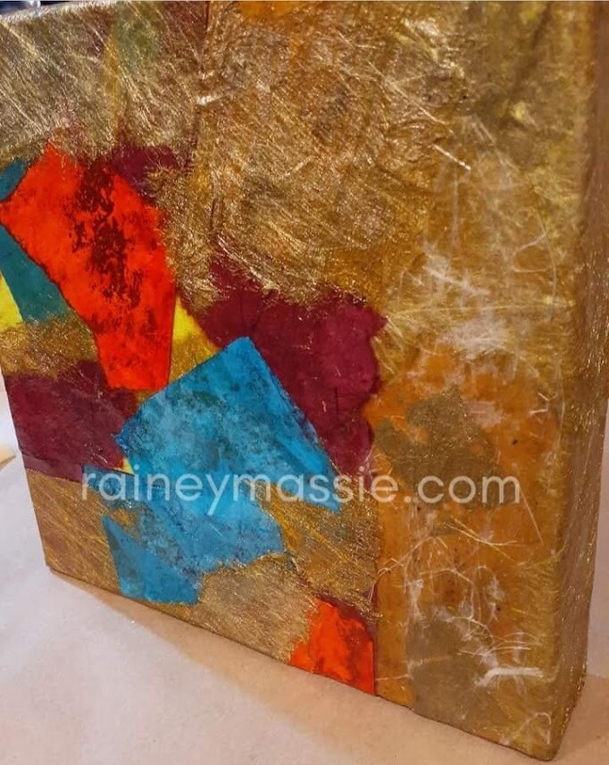 Golden Times - LUXE Desk Art - 8x8 Original