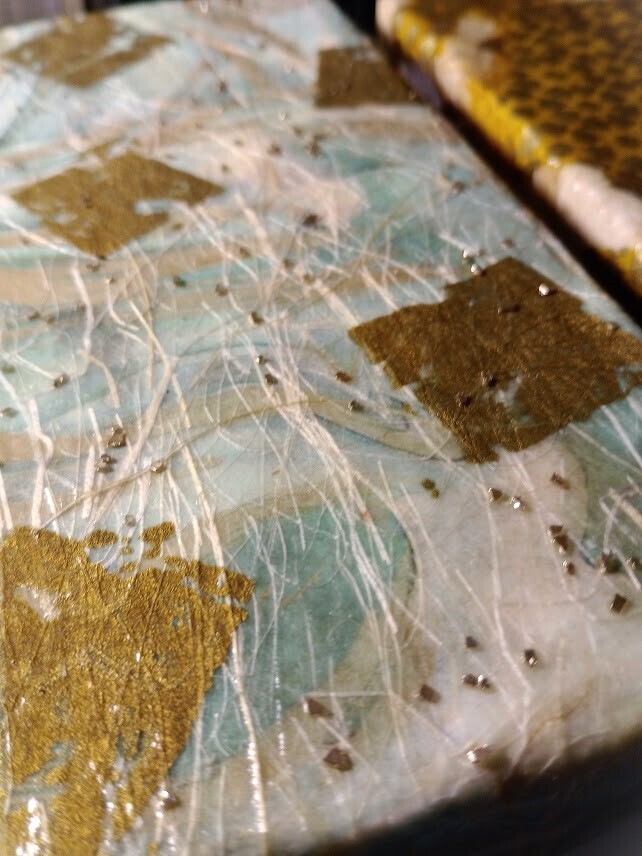 Mahogany Glitz  - LUXE Desk Art - 10x10 Original