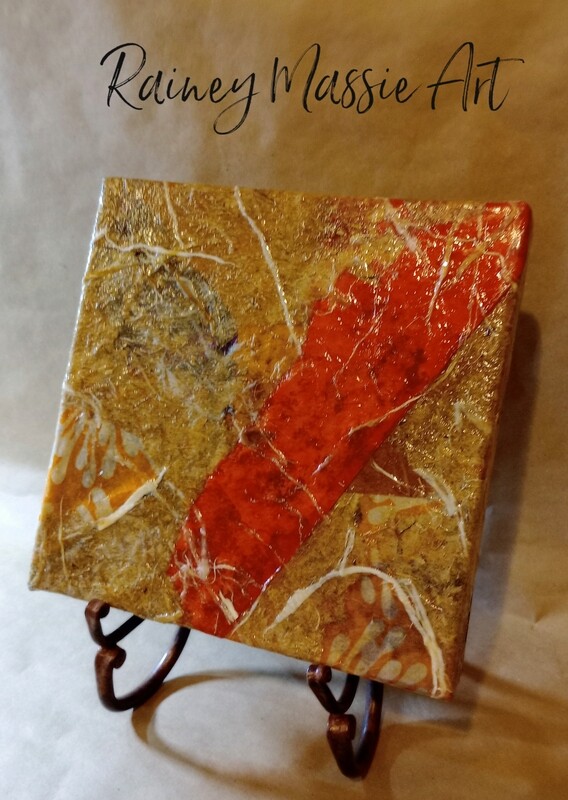 Sunset On The Farm - LUXE Desk Art  8x8 Original