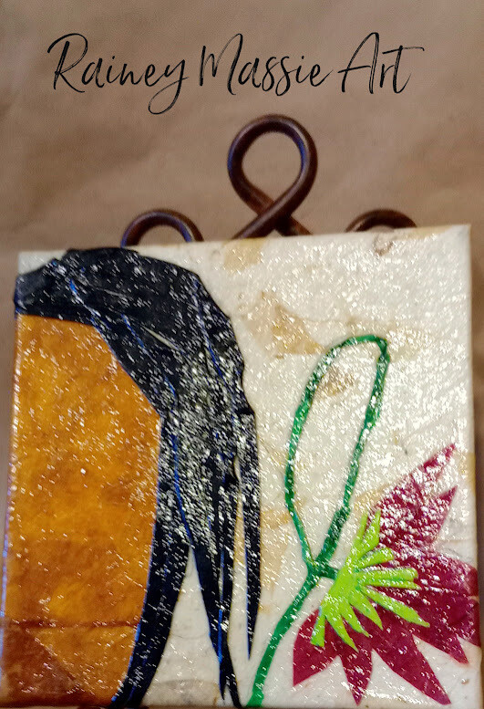 Inez - LUXE Desk Art  6x6 Original