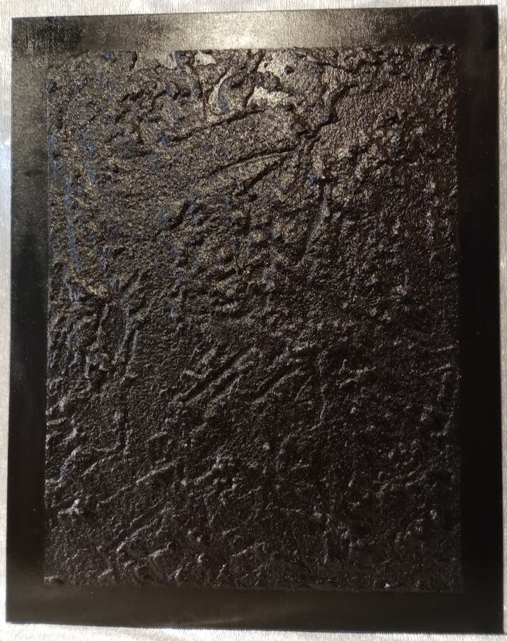 Modern Vibe - 24x30 One Color Black, Textured Abstract Framed