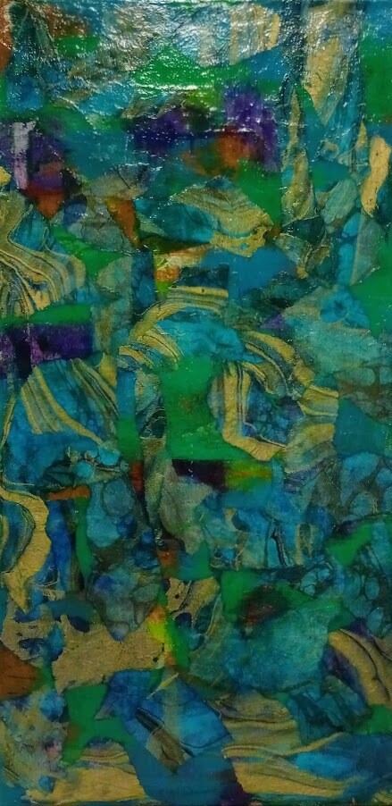 Island Dreams - 12x24 Mixed Media Abstract Framed Original