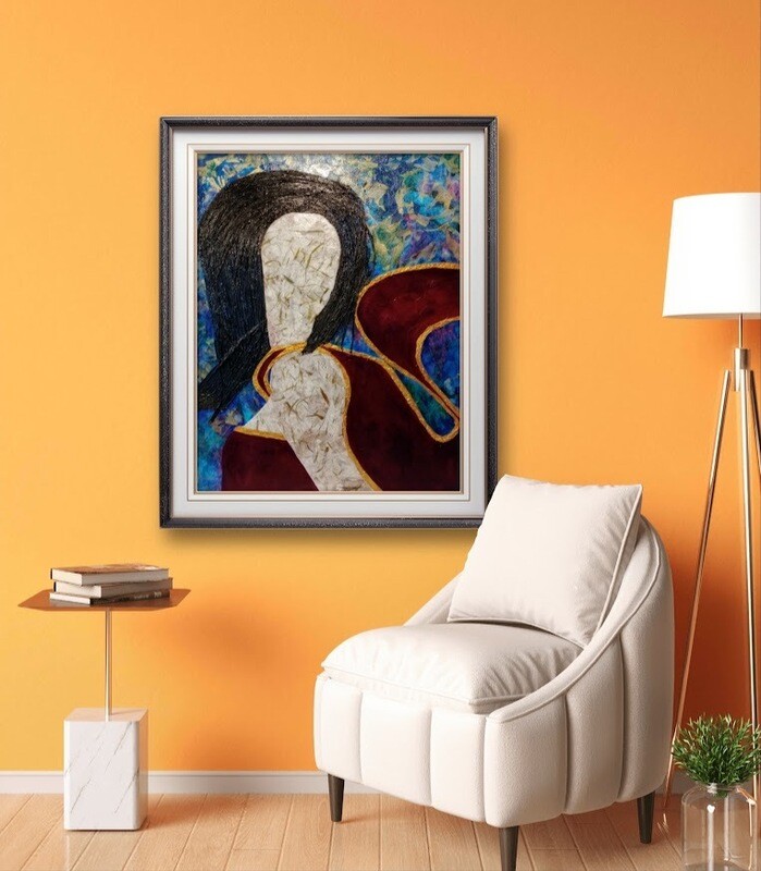 Baby I, Love Ballad - 24x30  Framed Mixed Media Original