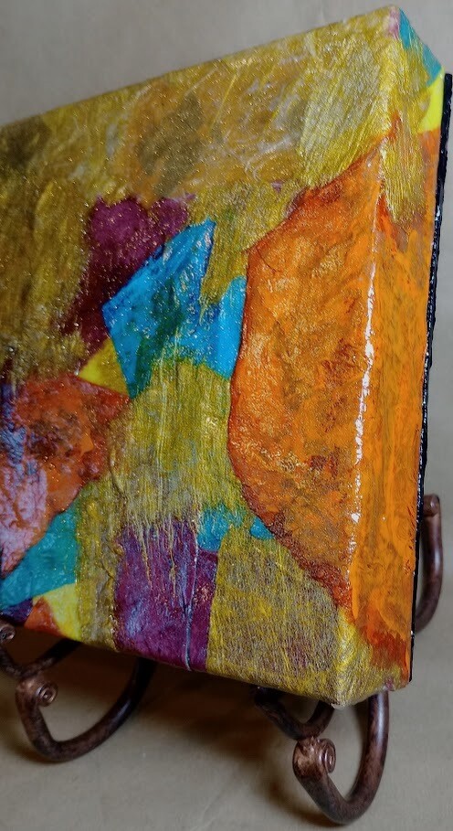 Golden Times - LUXE Desk Art - 8x8 Original
