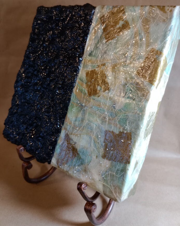 Mahogany Glitz  - LUXE Desk Art - 10x10 Original