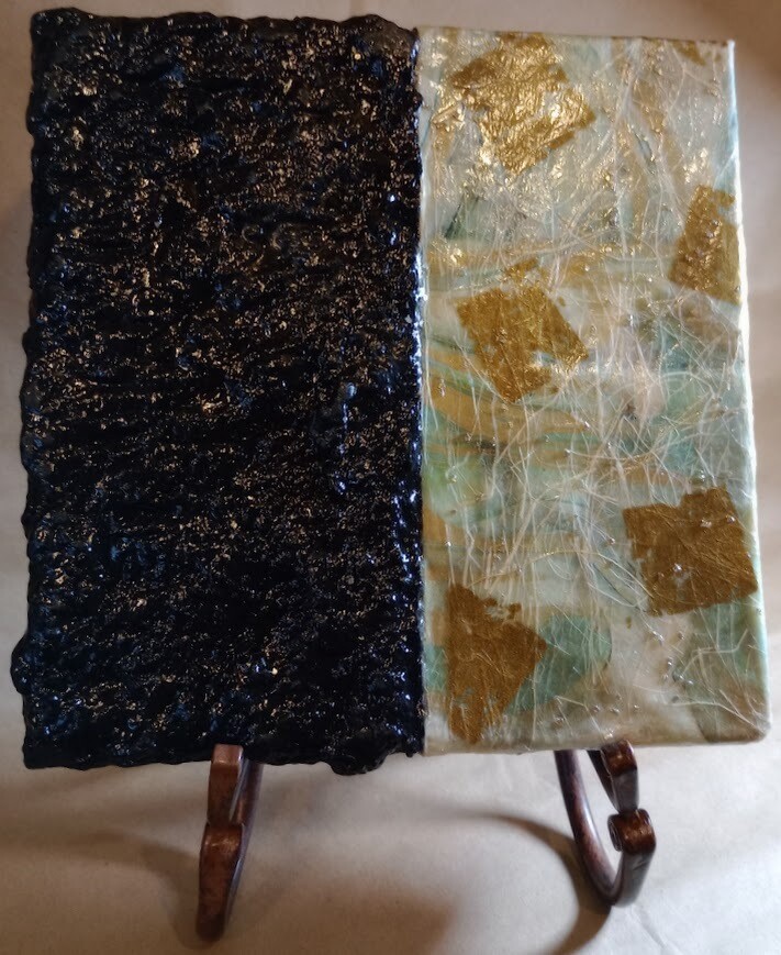 Mahogany Glitz  - LUXE Desk Art - 10x10 Original