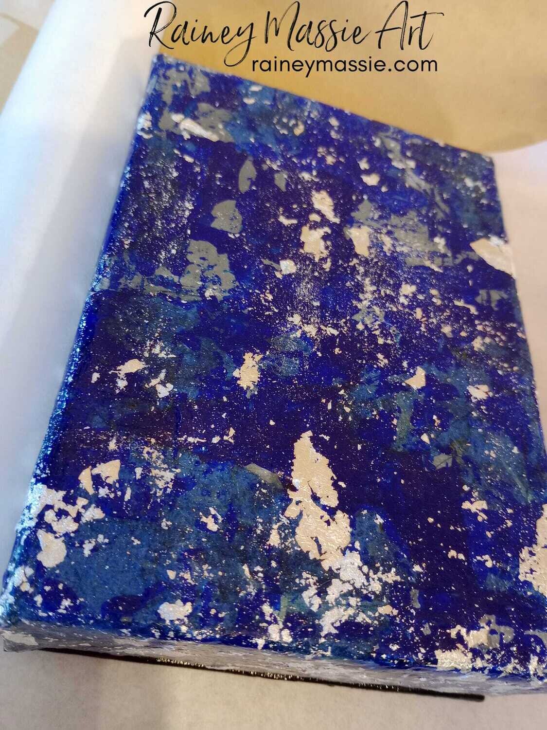 Blue!  - LUXE Desk Art 5x7 Mixed Media Original