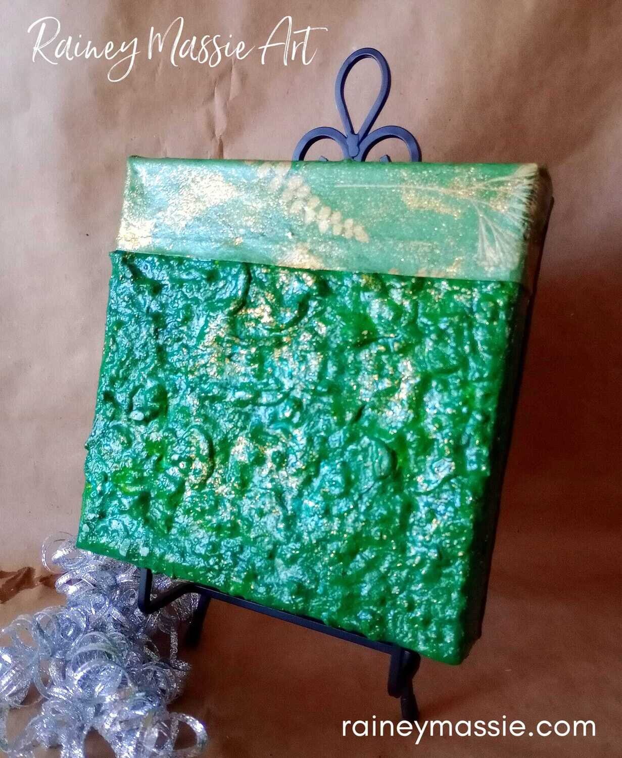 Dreams Of Green  - 10x10 Luxe Desk Art Original