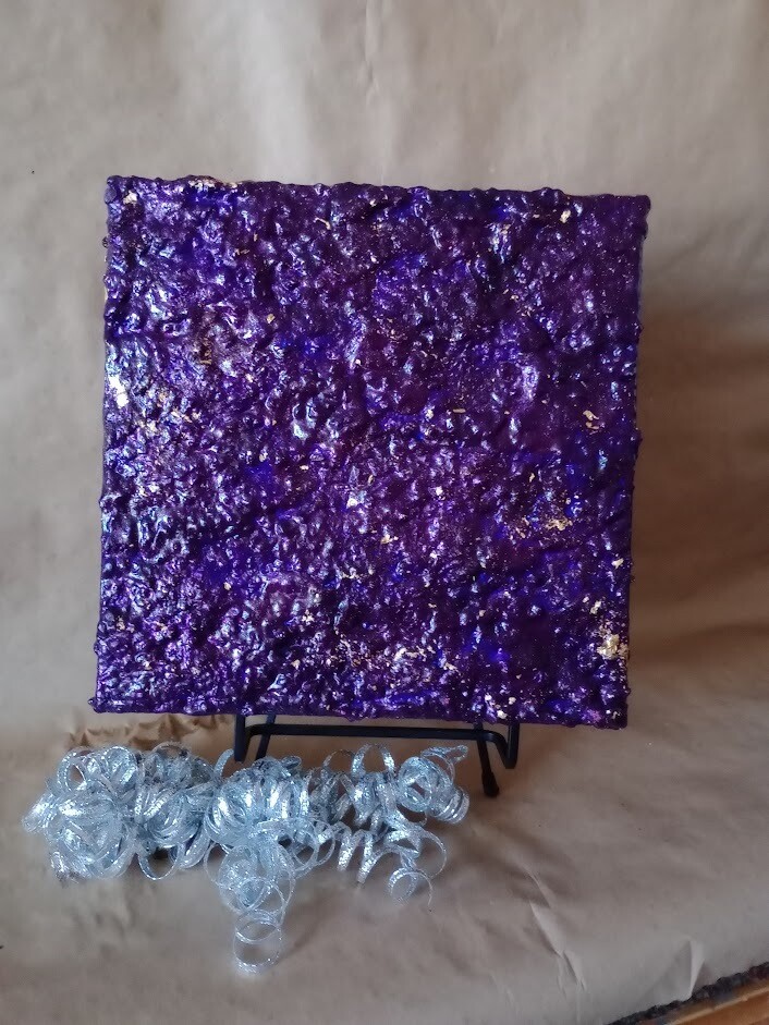 Purple Rain - Luxe Desk Art 12x12 Original - Texture ONLY