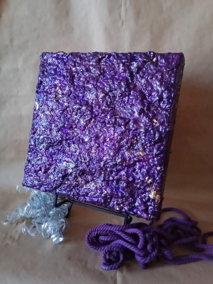 Purple Rain - Luxe Desk Art 12x12 Original - Texture ONLY