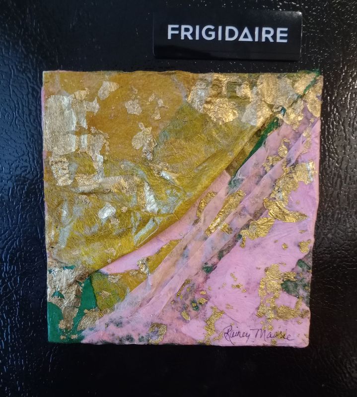 Golden - 5x5 Mixed Media Original Magnet