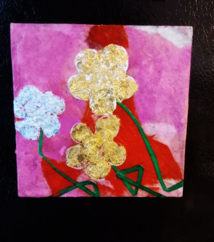 Bloomed - 5x5 Magnet - Mixed Media Original