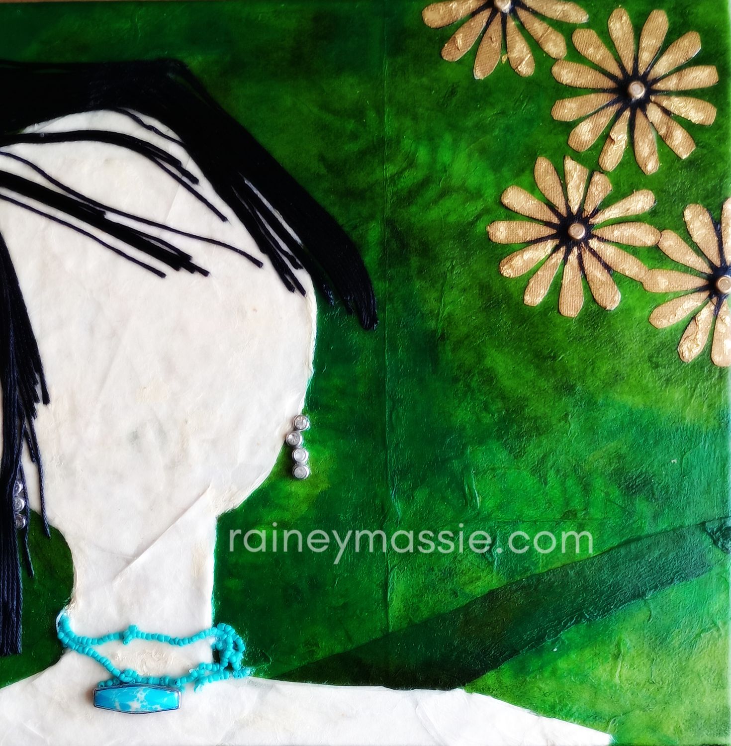 Emily - 10x10 Mixed Media Original LUXE Desk Art