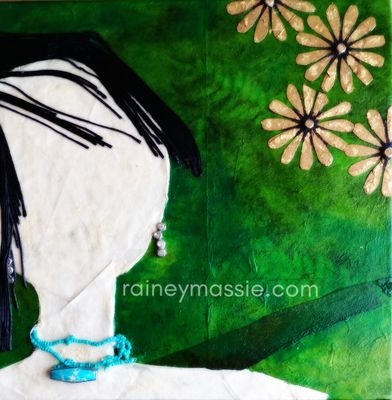 Emily - 10x10 Mixed Media Original LUXE Desk Art