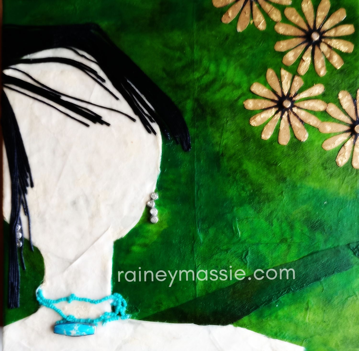Emily - 10x10 Mixed Media Original LUXE Desk Art