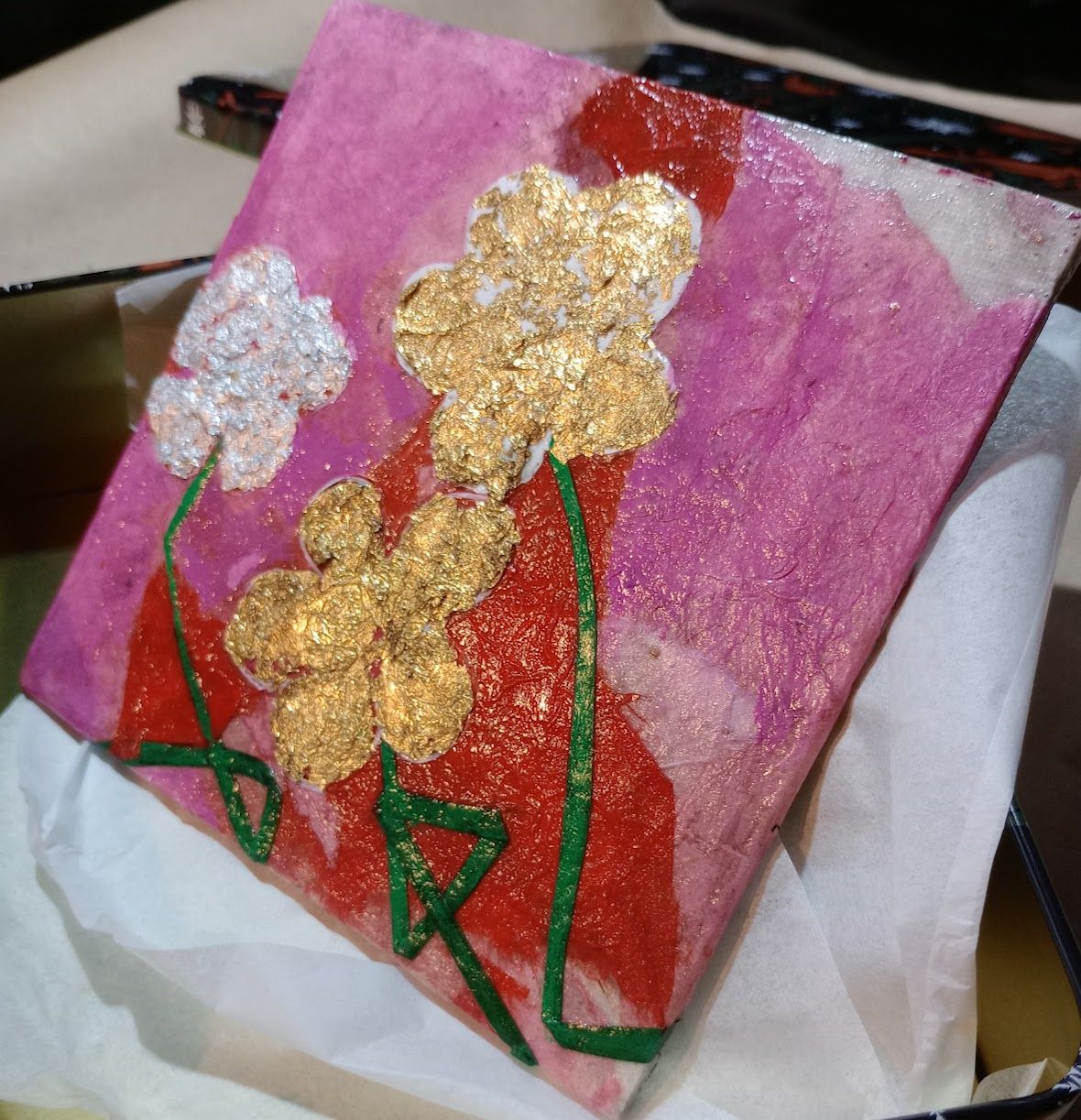Bloomed - 6x6 Mixed Media Original Magnet