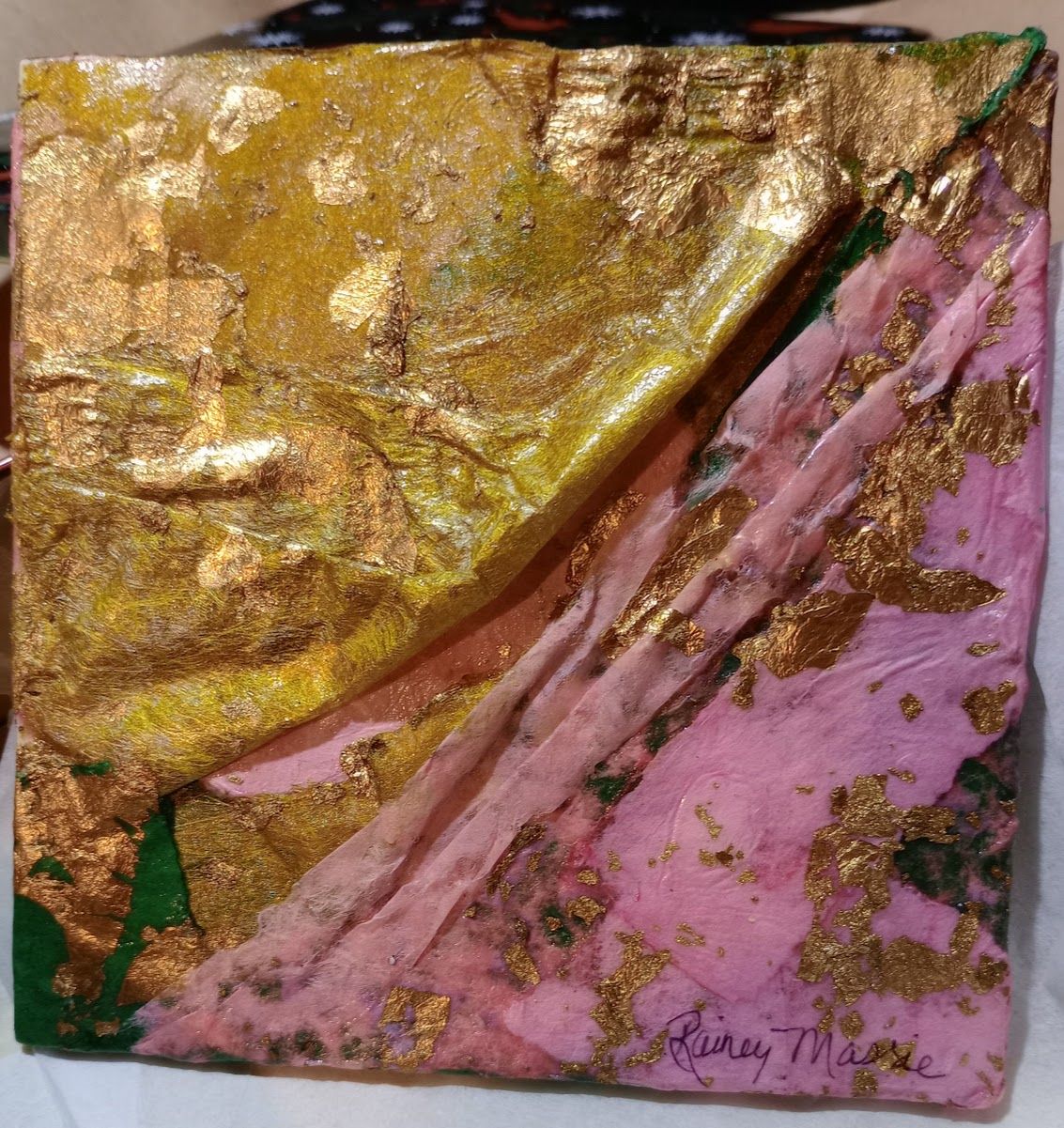 Golden - 6x6 Mixed Media Original Magnet