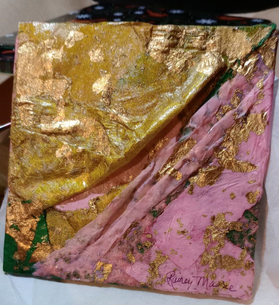 Golden - 6x6 Mixed Media Original Magnet