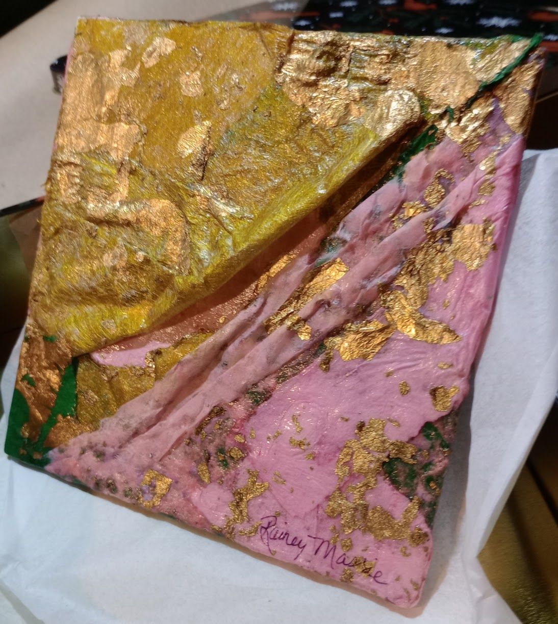 Golden - 6x6 Mixed Media Original Magnet