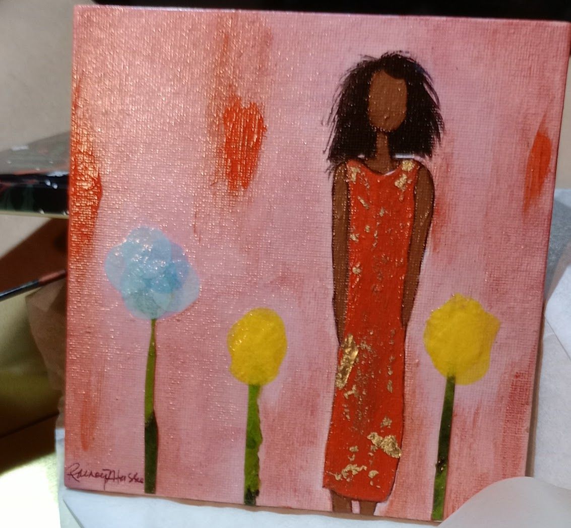Moments In Spring - 6x6 Mixed Media Original Magnet