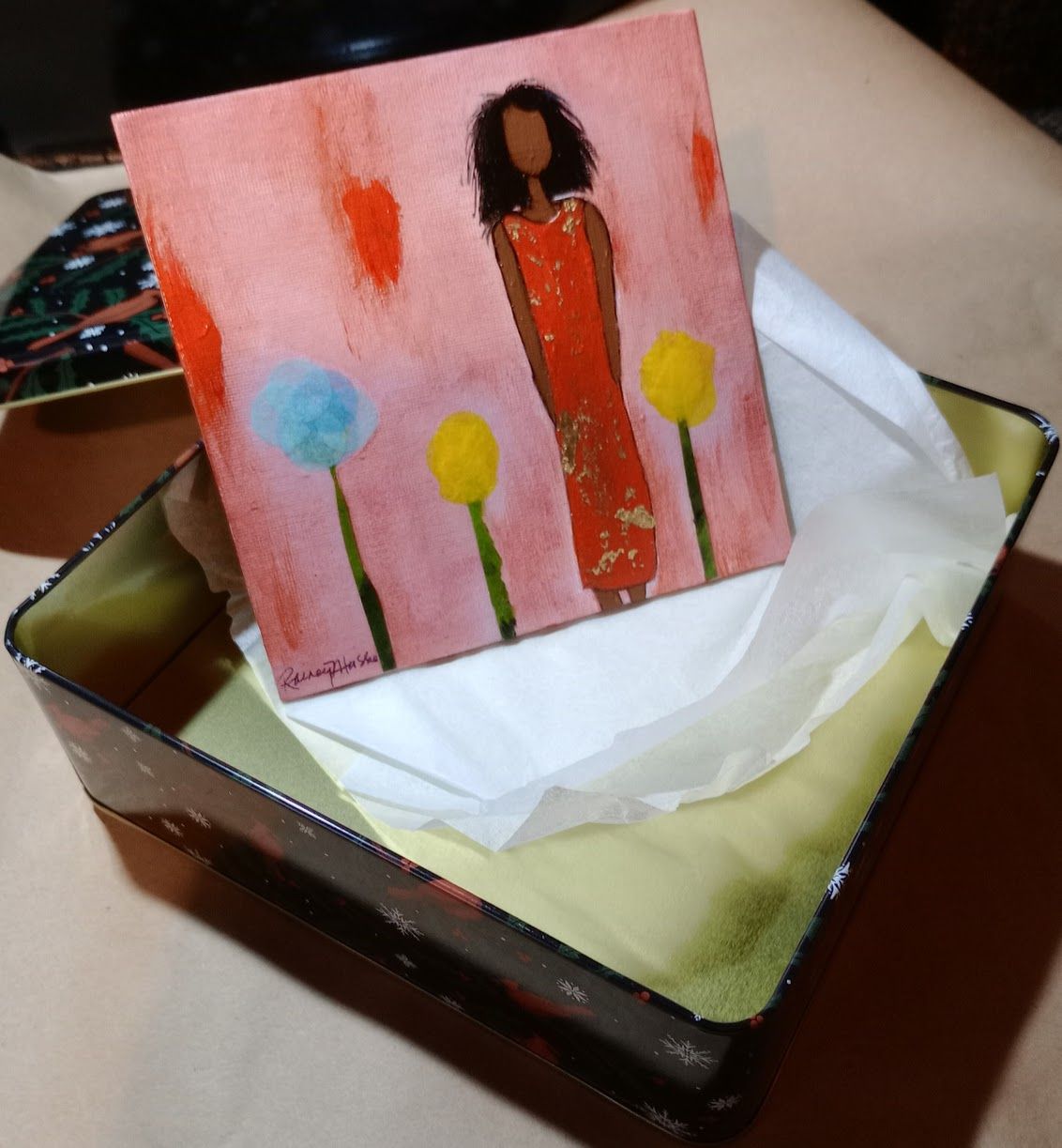 Moments In Spring - 6x6 Mixed Media Original Magnet