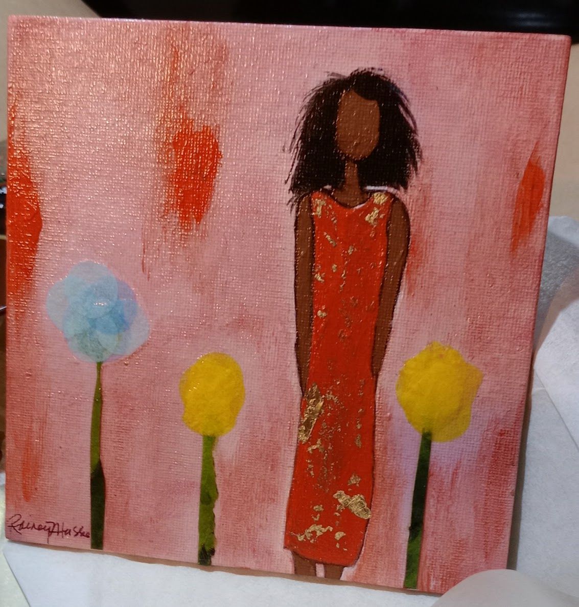 Moments In Spring - 6x6 Mixed Media Original Magnet