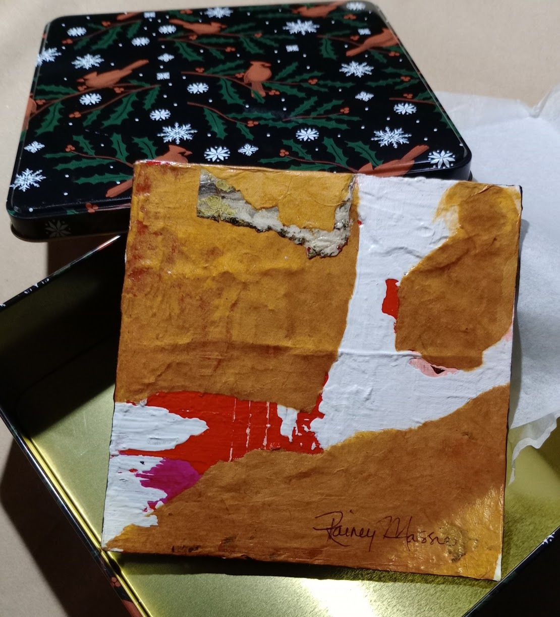 Stained Glass II - 6x6 Mixed Media Original Magnet