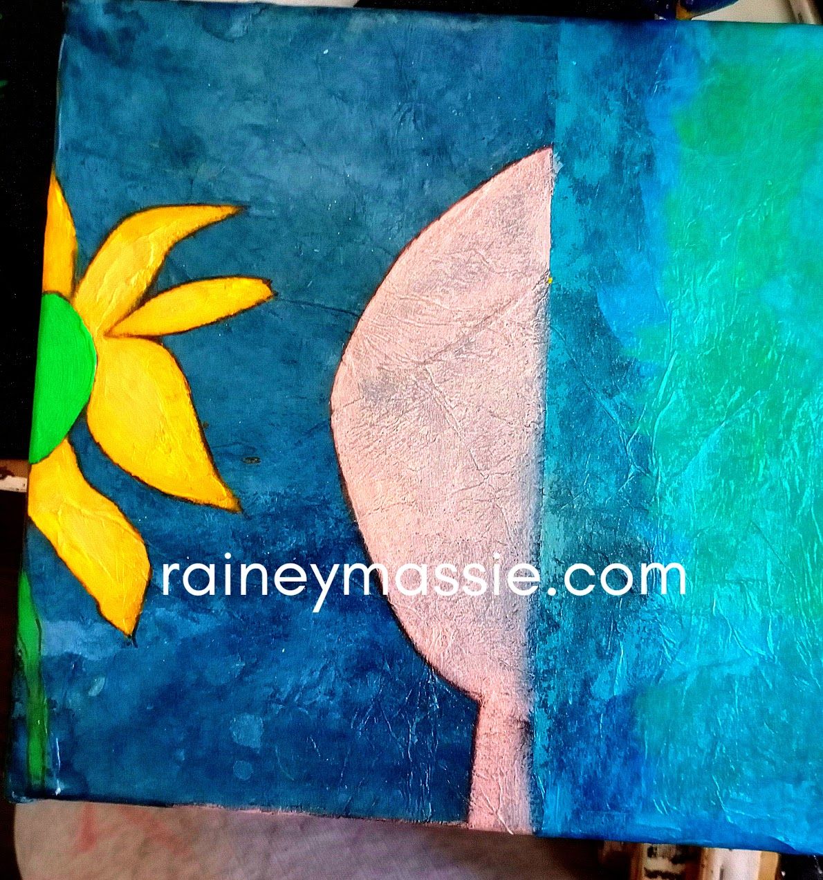 Amber - 10x10 Mixed Media Original LUXE Desk Art