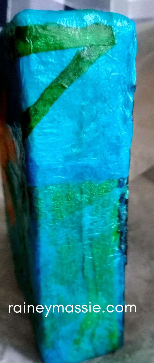 Golden Blooms - 6x6 Mixed Media Original