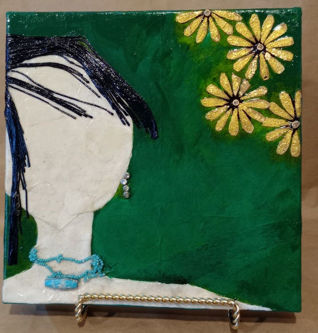 Emily - 10x10 Mixed Media Original LUXE Desk Art