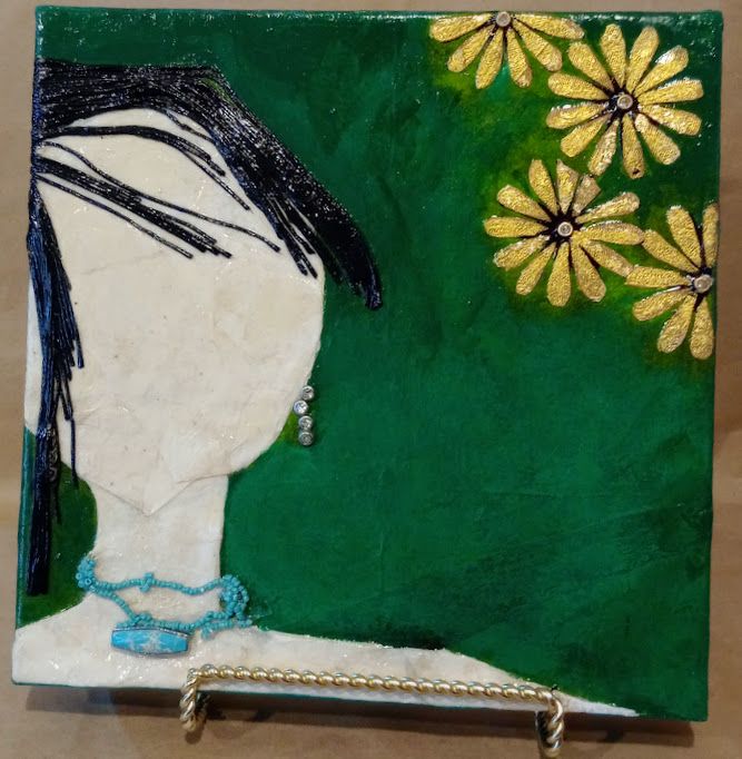 Emily - 10x10 Mixed Media Original LUXE Desk Art