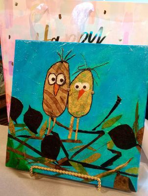 Love Chirps - Commission Piece - 12x12 Mixed Media Original