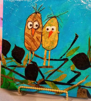 Love Chirps - Commission Piece - 12x12 Mixed Media Original