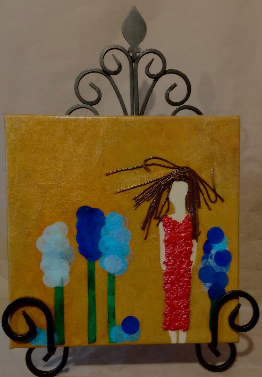 Spring Wind Gardens - 8x8 LUXE Desk Art Original Spring Wind Gardens - 8x8 LUXE Desk Art Original