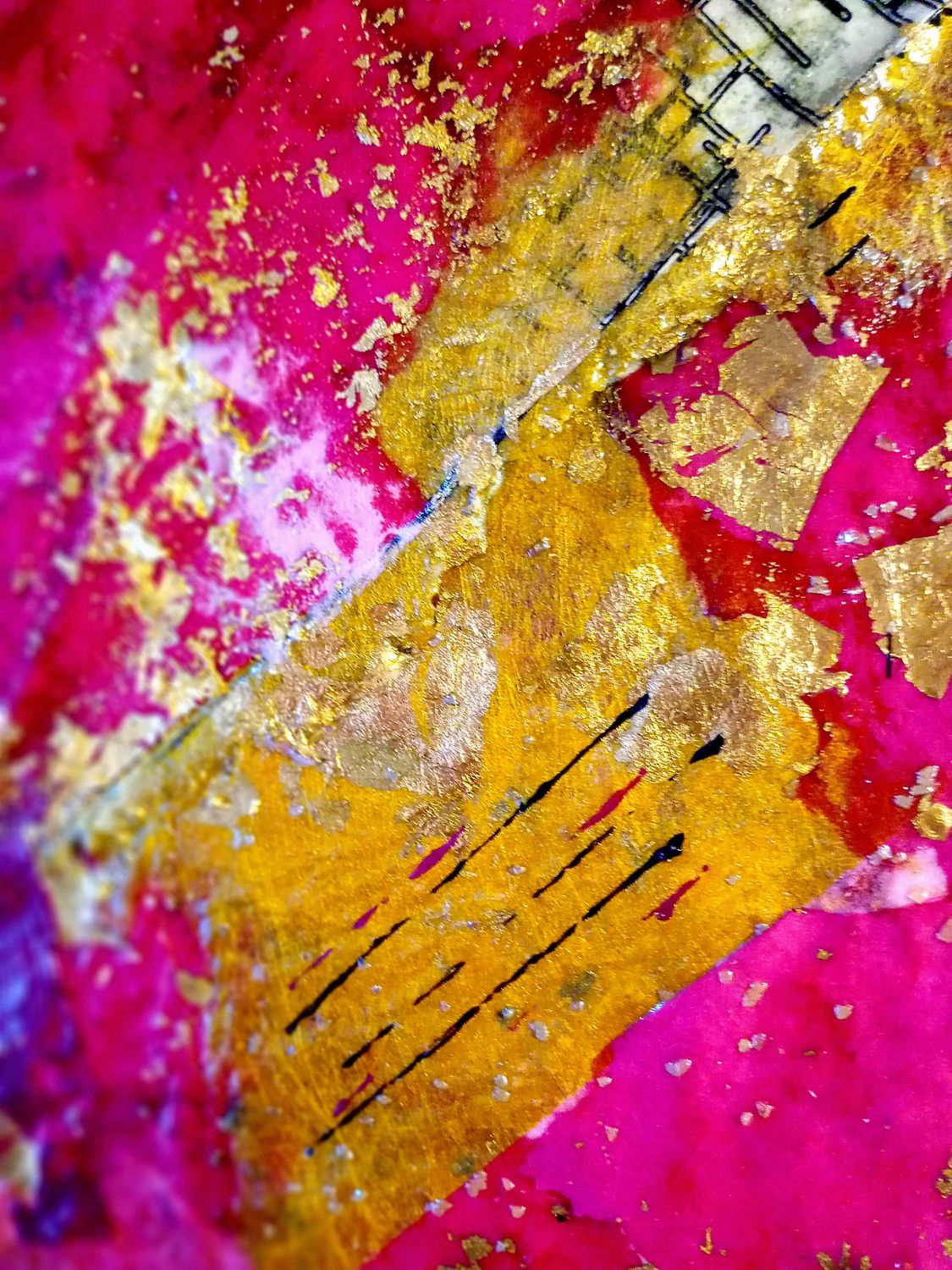 Pinky Love - 12x12 Mixed Media Original