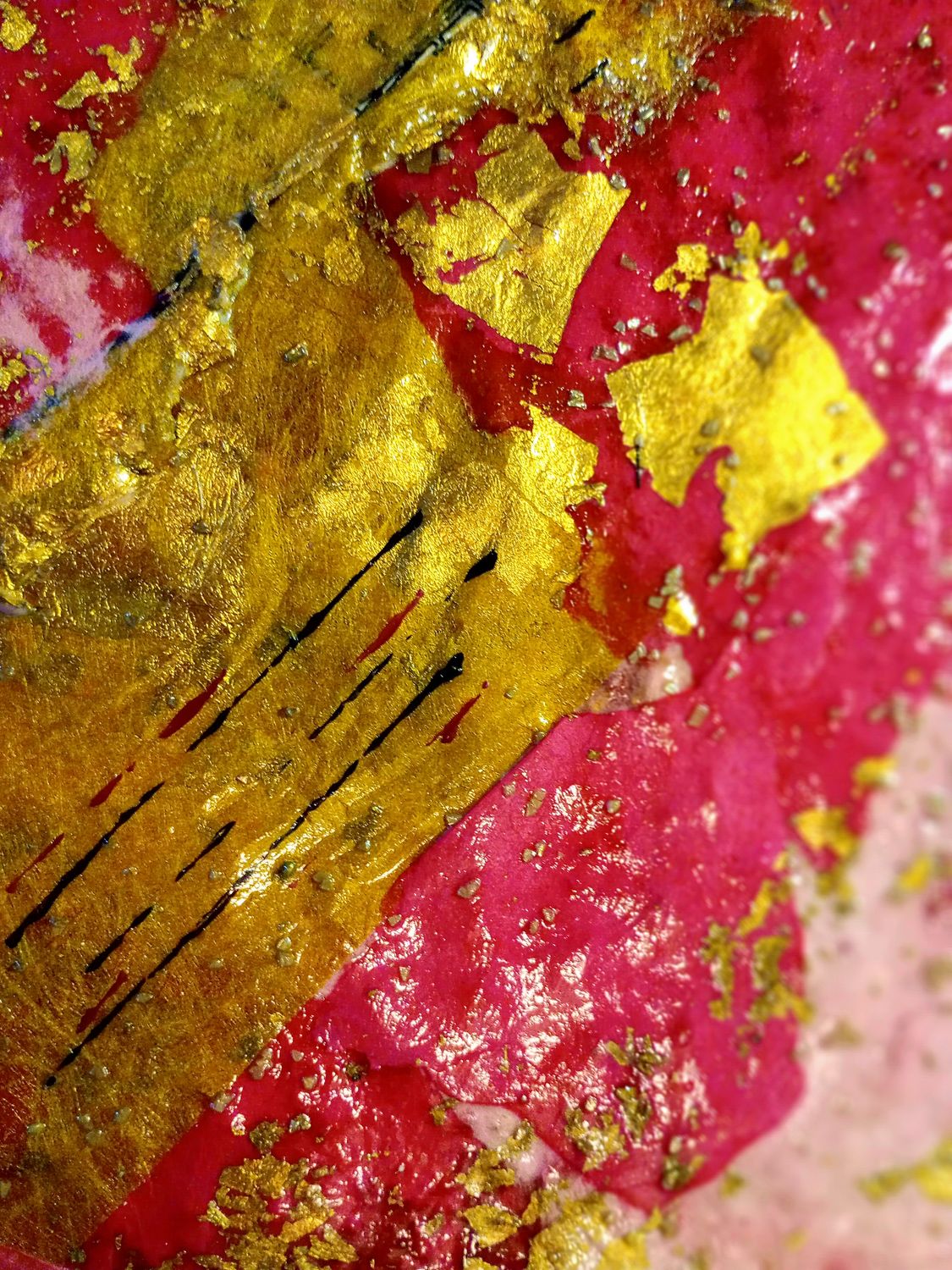 Pinky Love - 12x12 Mixed Media Original