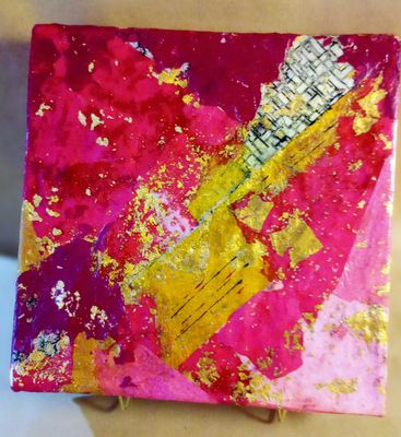 Pinky Love - 12x12 Mixed Media Original