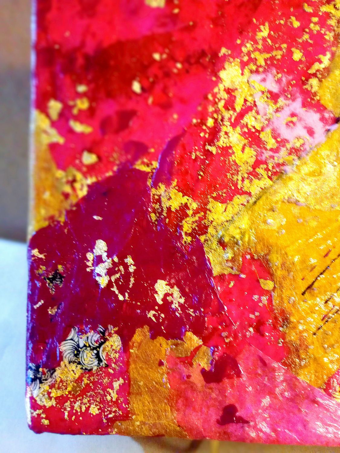 Pinky Love - 12x12 Mixed Media Original