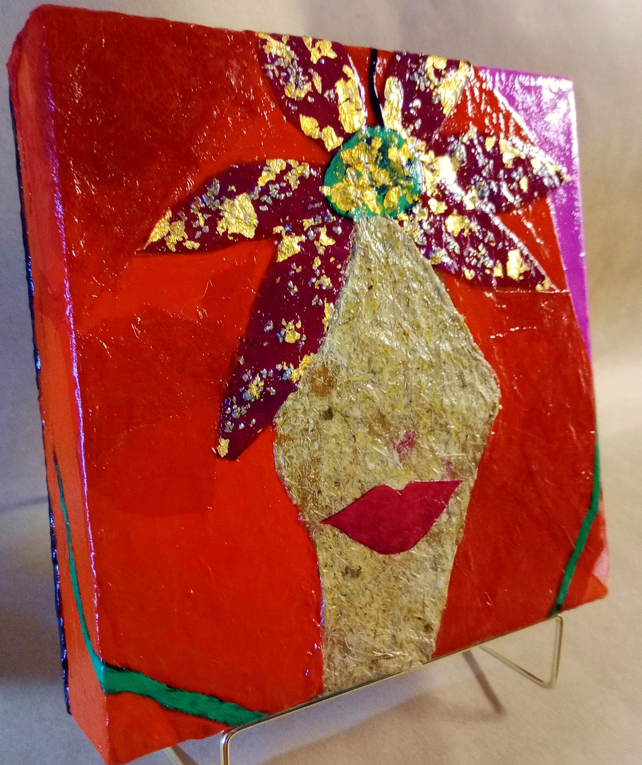 Sunny Lady - 10x10 LUXE Desk Art Original Sunny Lady - 10x10 LUXE Desk Art Original