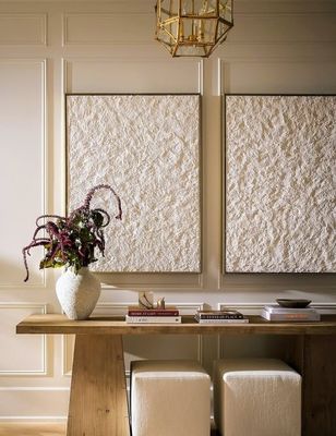 While- 24x36 Gold Framed Textured One Color