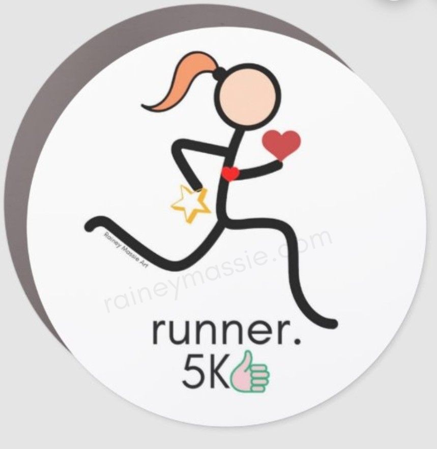 5K Runner - Blonde/Brown Hair SMALL -  3x3 Magnet