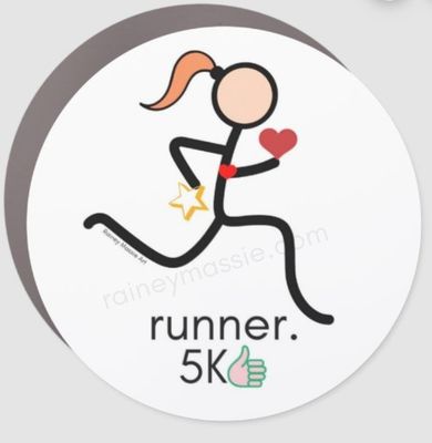 5K Runner - Blonde/Brown Hair SMALL -  3x3 Magnet