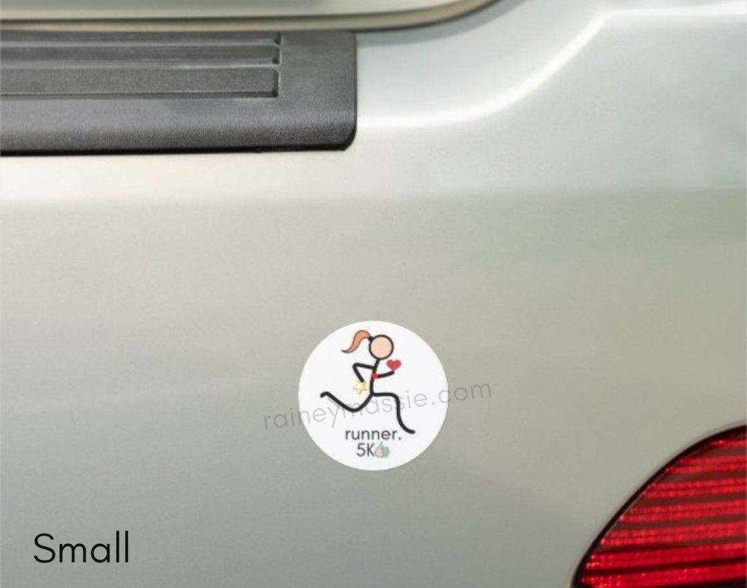 5K Runner - Blonde/Brown Hair SMALL -  3x3 Magnet